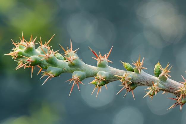 Foto een close-up die de ingewikkelde details van de camel thorn-plant laat zien