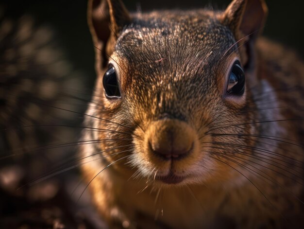 Foto een close-up portret van een eekhoorn gemaakt met generative ai-technologie