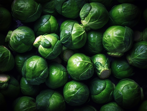 Een close-up shot van spruitjes gegenereerd door AI