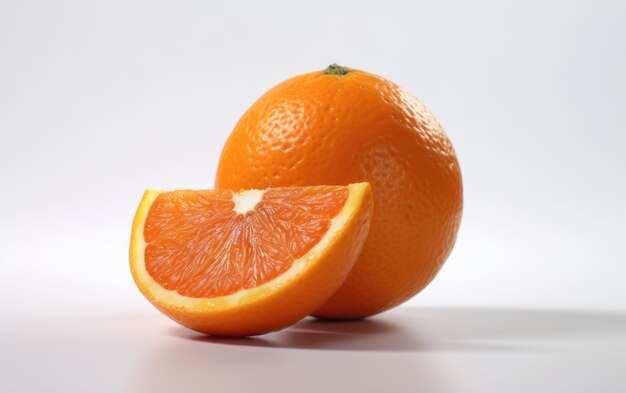 Een close-up sinaasappels mandarijnen geïsoleerd op een witte achtergrond tropische citrusvruchten ai gegenereerd