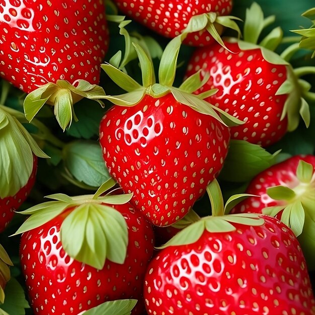 Een close-up van aardbeien