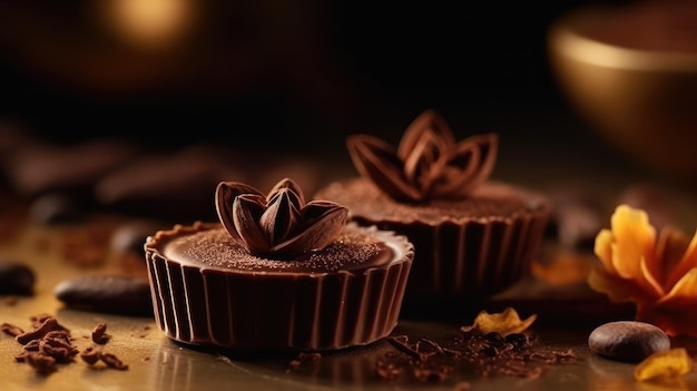 Een close-up van chocolaatjes