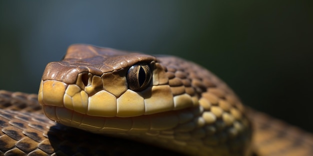 Een close-up van de kop van een slang