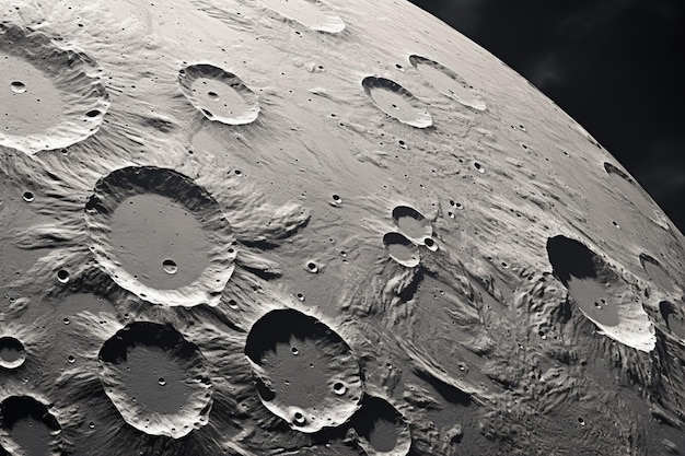 Foto een close-up van de maan met details van de mars op het maanoppervlak