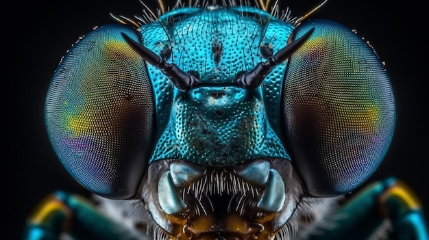 Een close-up van de ogen van een vlieg