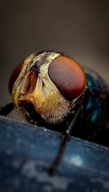 Een close-up van de ogen van een vlieg