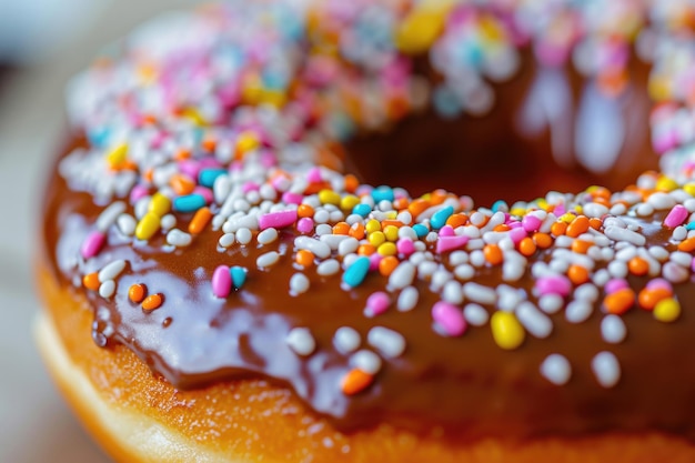 Een close-up van de prachtige details van een enkele donut