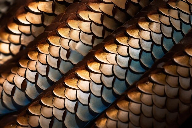 Een close-up van de schaal van een slang