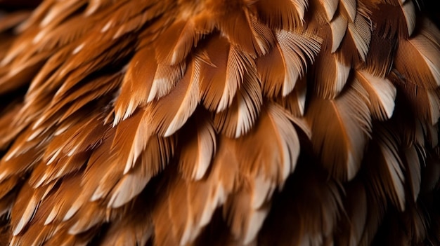 Een close-up van de veren van een vogel