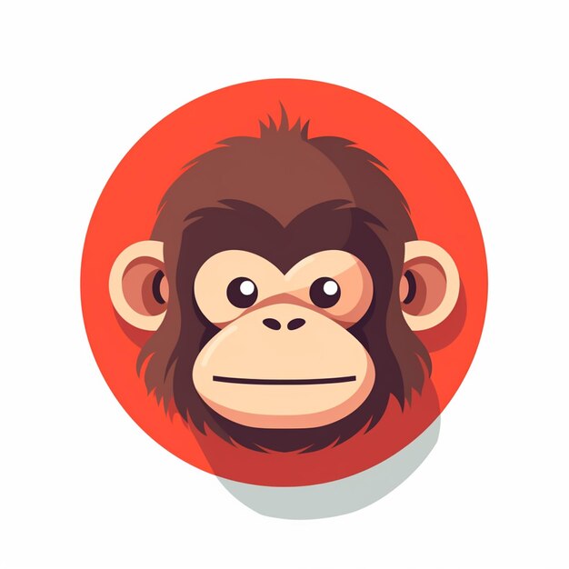 Foto een close-up van een aap gezicht met een rode cirkel generatieve ai
