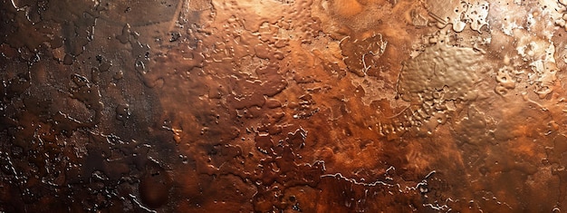 Foto een close-up van een abstract gestructureerd oppervlak met koperen en gouden tinten