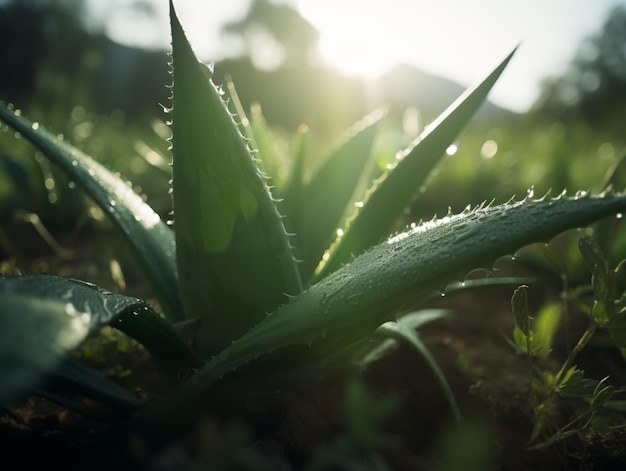 Een close up van een aloë vera plant