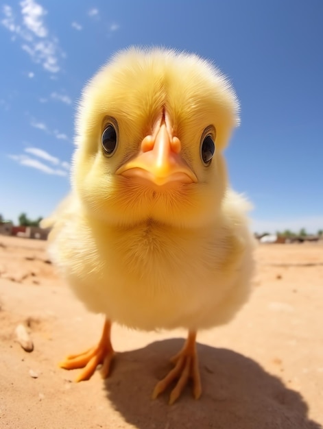 een close-up van een babykuiken