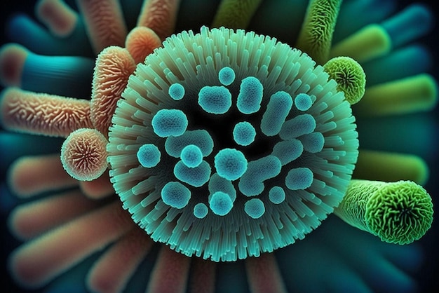 Een close-up van een bacterie