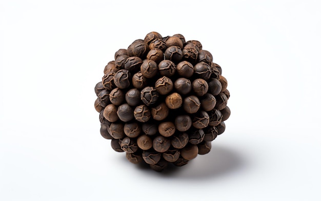 een close-up van een bal zwarte peperkorrels