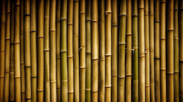 Een close-up van een bamboe muur met een bruine achtergrond.
