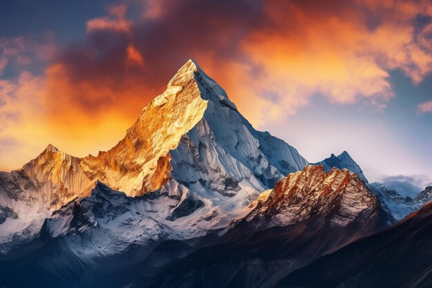 een close-up van een berg met een hemel