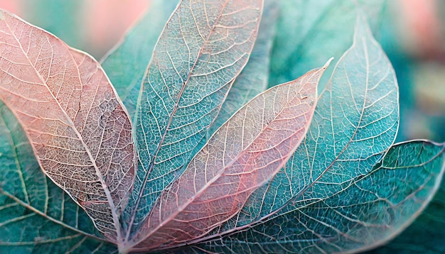 een close-up van een blad met een rode en groene achtergrond