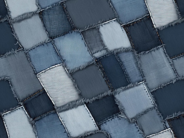 een close-up van een blauw jeans materiaal met een grijze achtergrond