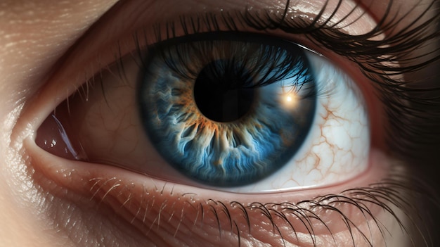 Een close-up van een blauw oog