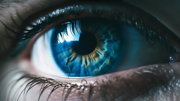 Een close-up van een blauw oog