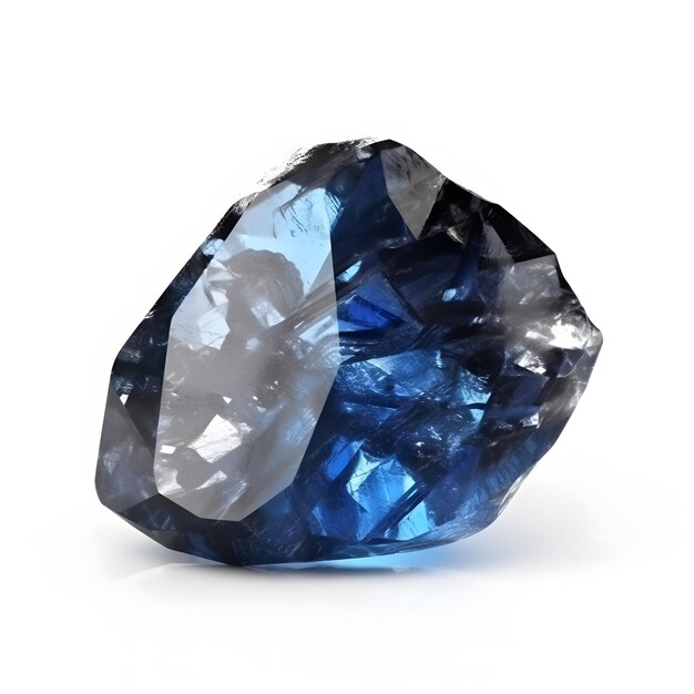 een close-up van een blauwe diamant op een wit oppervlak Generatieve AI