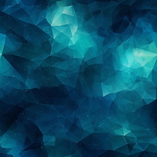 een close-up van een blauwe en groene abstracte achtergrond met driehoeken generatieve ai