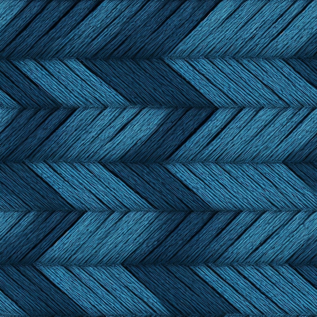 een close-up van een blauwe geweven stof met een diagonaal patroon generatieve ai