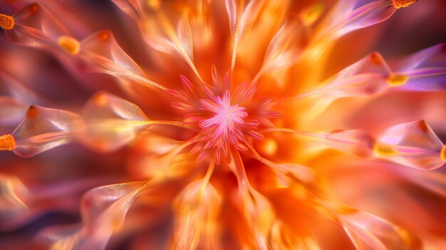 een close-up van een bloem met het roze midden