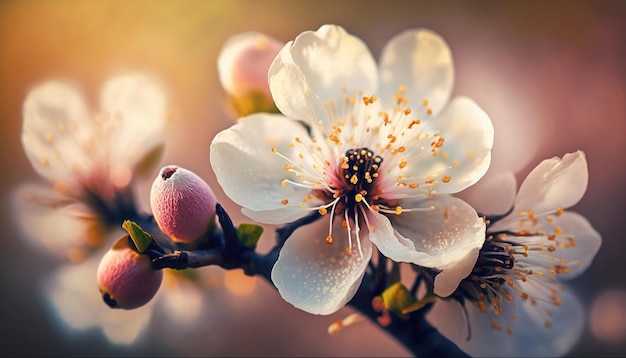 Een close-up van een bloem met het woord kers erop