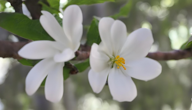 een close-up van een boom met witte bloemen