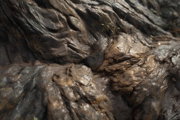 Een close-up van een boomstam met een berengezicht.