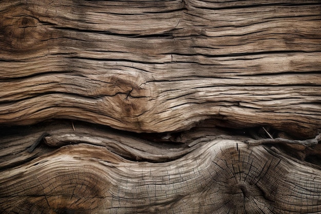 Een close-up van een boomstam met een groot stuk hout