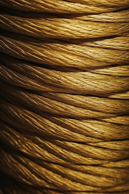 Een close-up van een bos goudkleurige draad