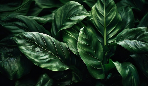 Een close-up van een bos groene bladeren