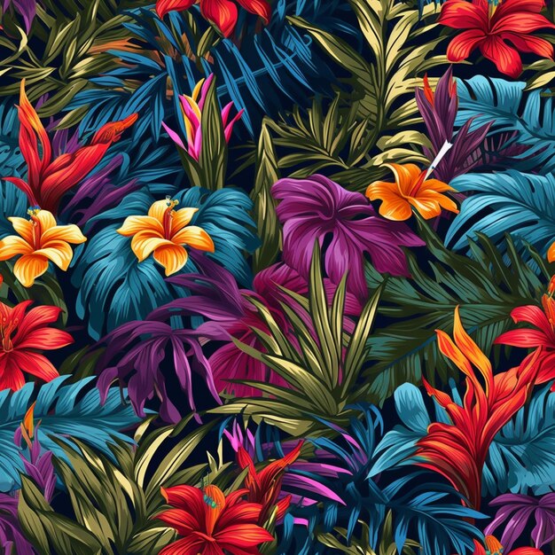 een close-up van een bos kleurrijke bloemen op een zwarte achtergrond generatieve ai