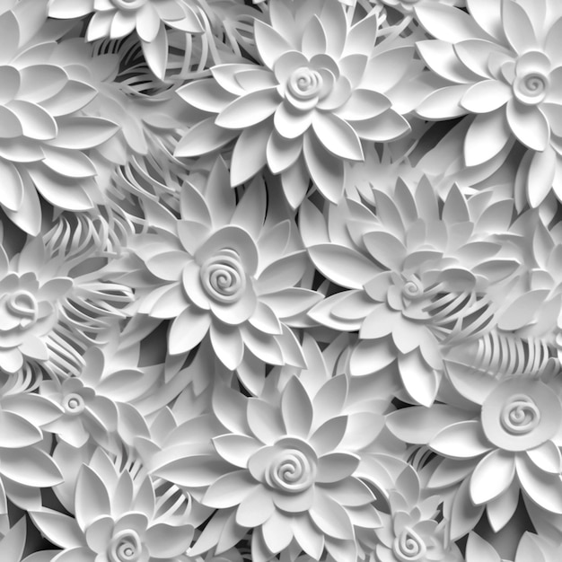 een close-up van een bos papieren bloemen op een tafel generatieve ai