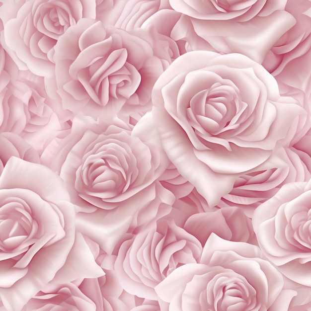 Foto een close-up van een bos roze rozen met een witte achtergrond generatieve ai