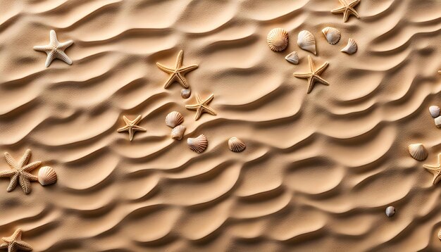 een close-up van een bruin en wit zand met zeesterren en zeesterren erop