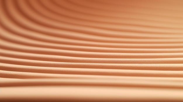 Een close-up van een bruin oppervlak met een golvend patroon van golvende lijnen