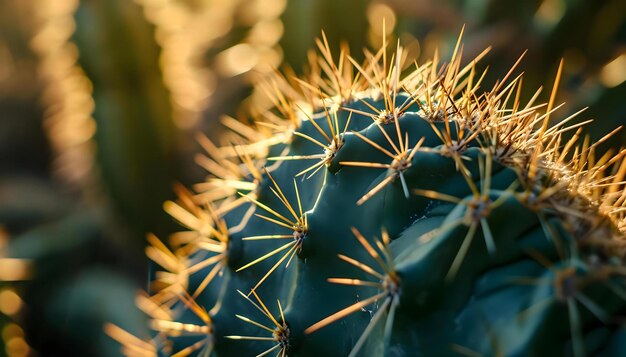 een close-up van een cactus met veel spikes