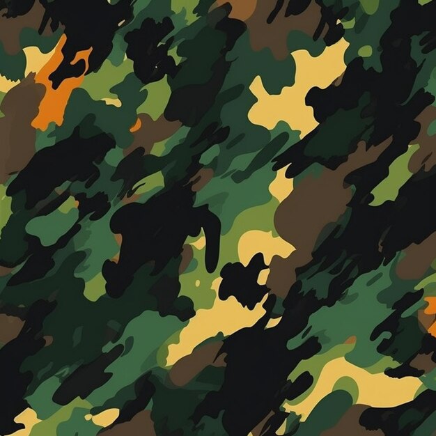 een close-up van een camouflagepatroon met een zwarte achtergrond generatieve ai