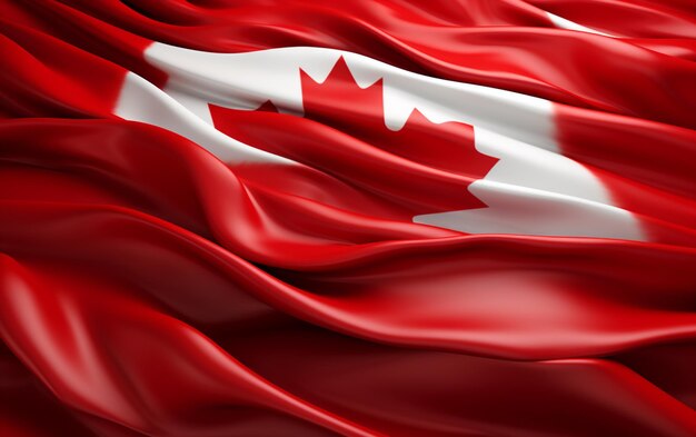 Foto een close-up van een canadese vlag met een wit esdoornblad erop generatieve ai