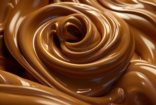 Een close-up van een chocoladewerveling