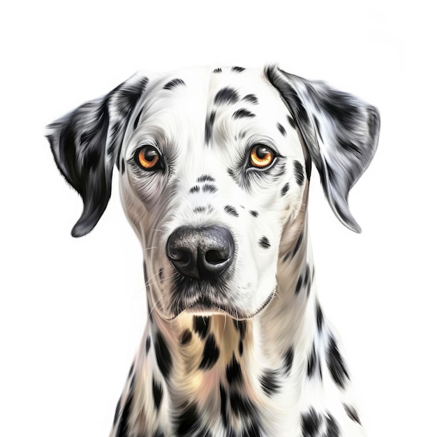 Een close-up van een Dalmatische hond