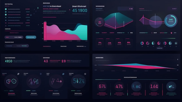 Een close up van een dashboard met veel verschillende dashboards generatieve ai