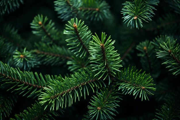 Foto een close-up van een dennenboom met een groene tak