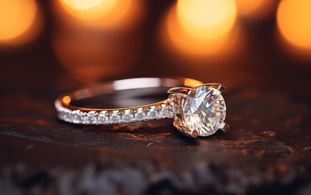 Foto een close-up van een diamanten ring