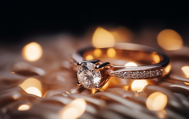 Een close-up van een diamanten ring