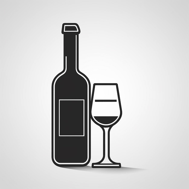 een close-up van een fles wijn en een glas generatieve ai
